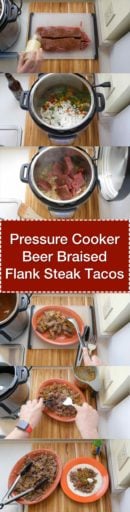 Pressure Cooker Beer Braised Flank Steak Tacos | DadCooksDinner.com