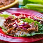 Pressure Cooker Korean BBQ Pork Lettuce Wraps - Portrait | DadCooksDInner.com