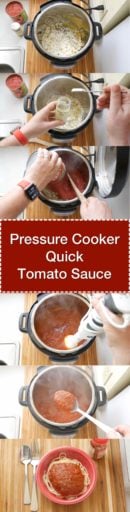 Pressure Cooker Quick Tomato Sauce - step by step tower image | DadCooksDinner.com