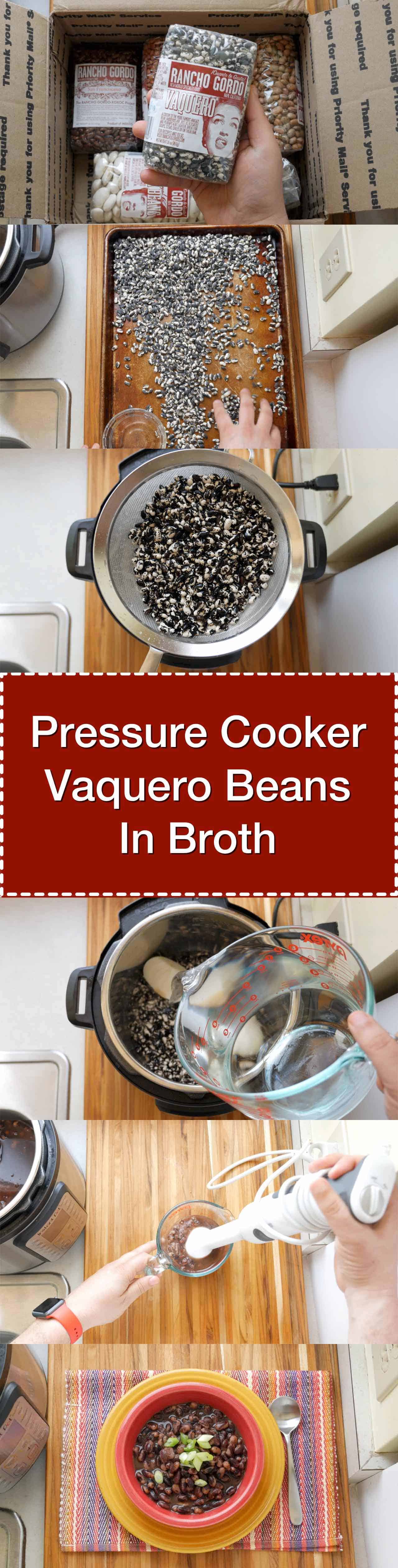 Pressure Cooker Vaquero Beans in Broth - Step by Step Tower | DadCooksDinner.com