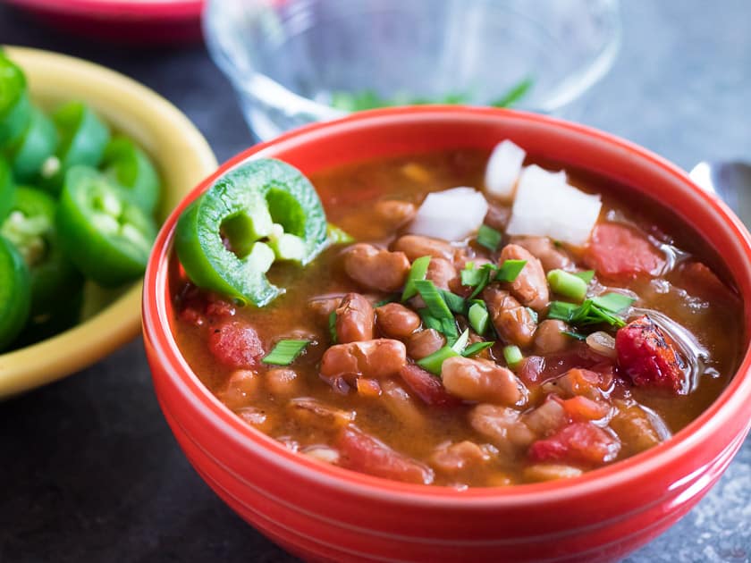 Pressure Cooker Southwestern Bean Soup | DadCooksDinner.com