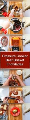 Pressure Cooker Beef Brisket Enchiladas - Step by Step Tower | DadCooksDinner.com