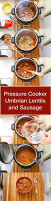 Pressure Cooker Umbrian Lentils and Sausage - Step by Step Tower Image | DadCooksDinner.com