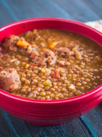 Pressure Cooker Umbrian Lentils and Sausage | DadCooksDinner.com