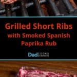 Grilled Short Ribs with Smoked Spanish Paprika Rub Tower - Seasoning ribs on the bottom, grilling ribs on the top