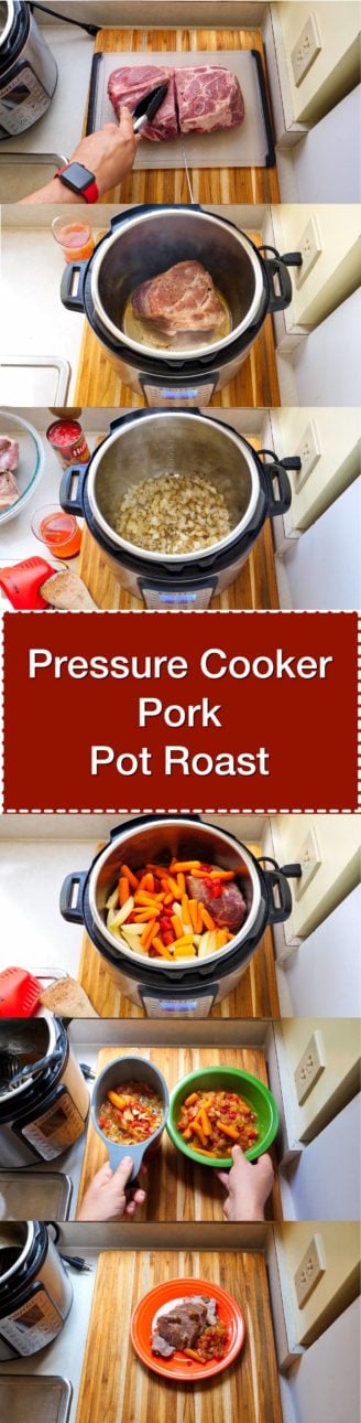 Pressure Cooker Pork Pot Roast - step by step tower image | DadCooksDinner.com