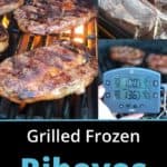 Grilled Frozen Ribeyes Collage | DadCooksDinner.com