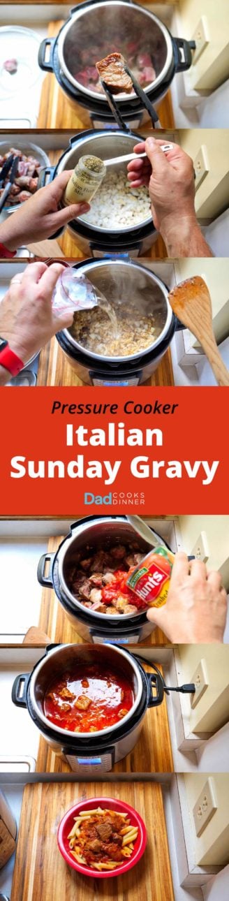 Pressure Cooker Italian Sunday Gravy - Tower Image | DadCooksDinner.com