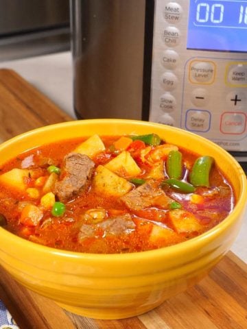 Pressure Cooker Vegetable Beef Soup | DadCooksDinner.com