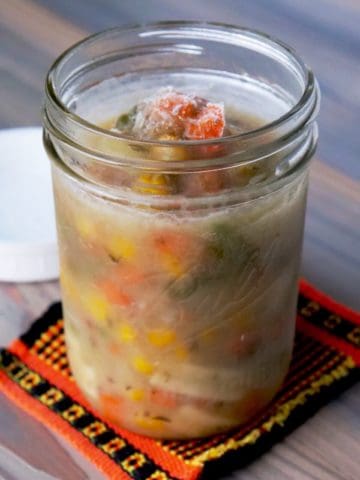 Jar of Frozen Turkey Noodle Soup | DadCooksDinner.com