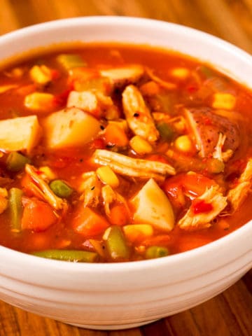 Pressure Cooker Day-After-Thanksgiving Vegetable Turkey Soup | DadCooksDinner.com