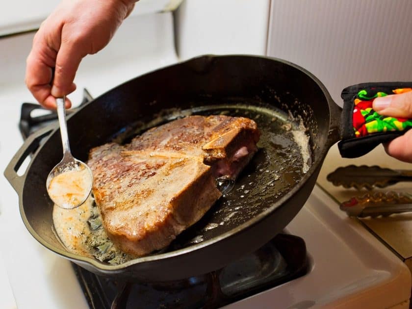 Butter Basting a Sous Vide Porterhouse | DadCooksDinner.com