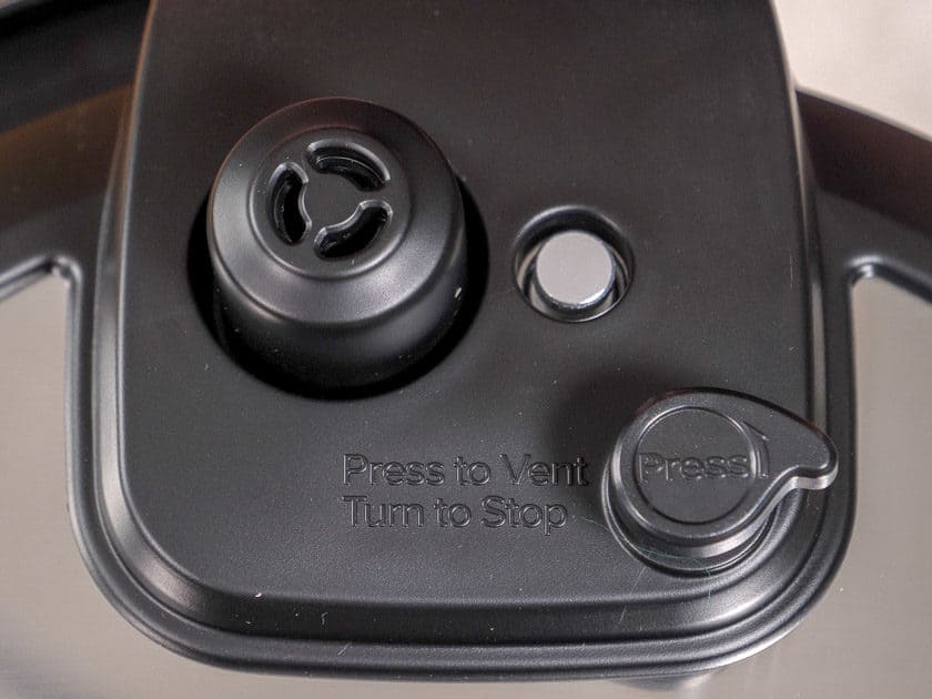 Instant Pot Ultra - Close up of pressure valve and release on lid | DadCooksDinner.com