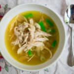 Pressure Cooker Shredded Chicken and Noodle Soup with Vegetables