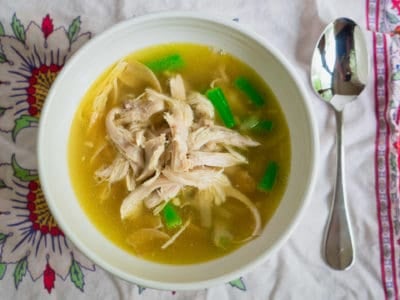 Pressure Cooker Shredded Chicken and Noodle Soup with Vegetables