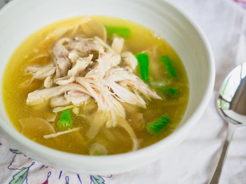 Pressure Cooker Shredded Chicken and Noodle Soup with Vegetables | DadCooksDinner.com