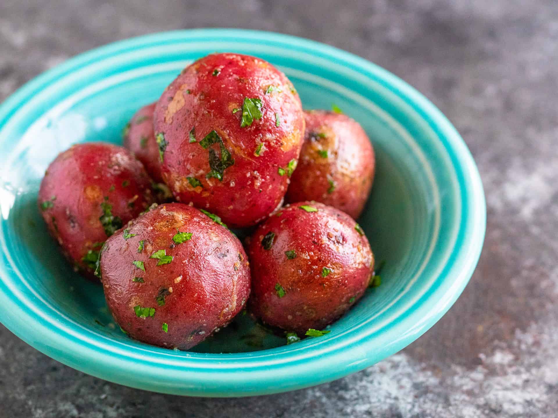 Pressure Cooker Baby Potatoes with Butter and Parsley - DadCooksDinner