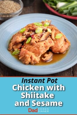 A plate of Chicken with Shiitake mushrooms, Sesame seeds and green onions