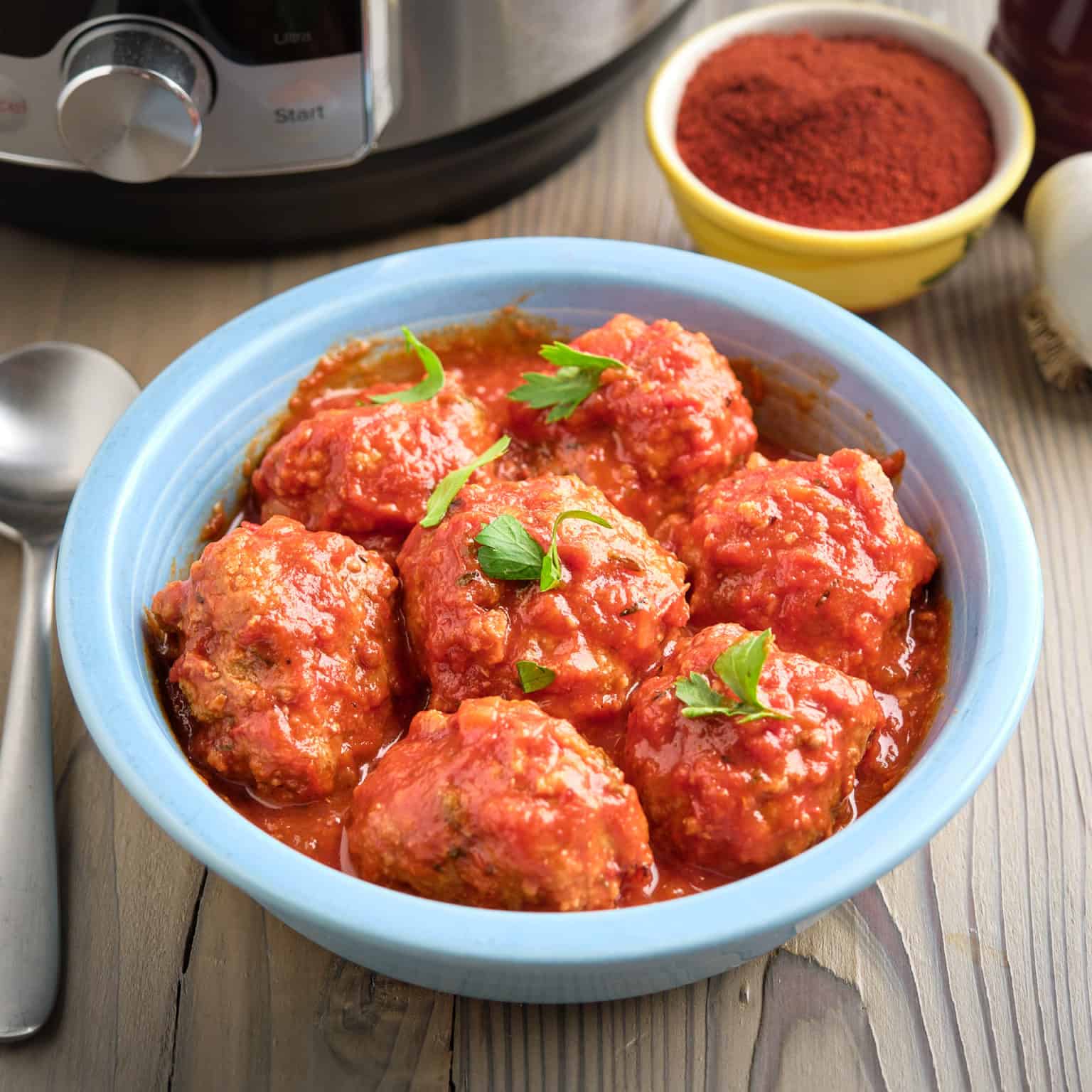 Instant Pot Spanish Meatballs (Albondigas) with Tomato Sauce DadCooksDinner