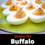 A plate of Buffalo deviled eggs