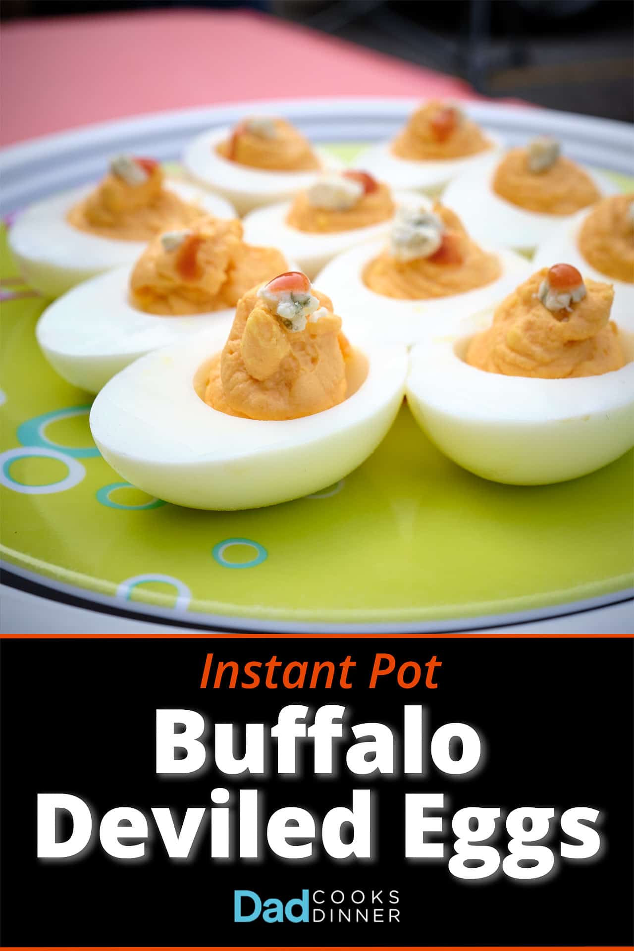 A plate of Buffalo deviled eggs