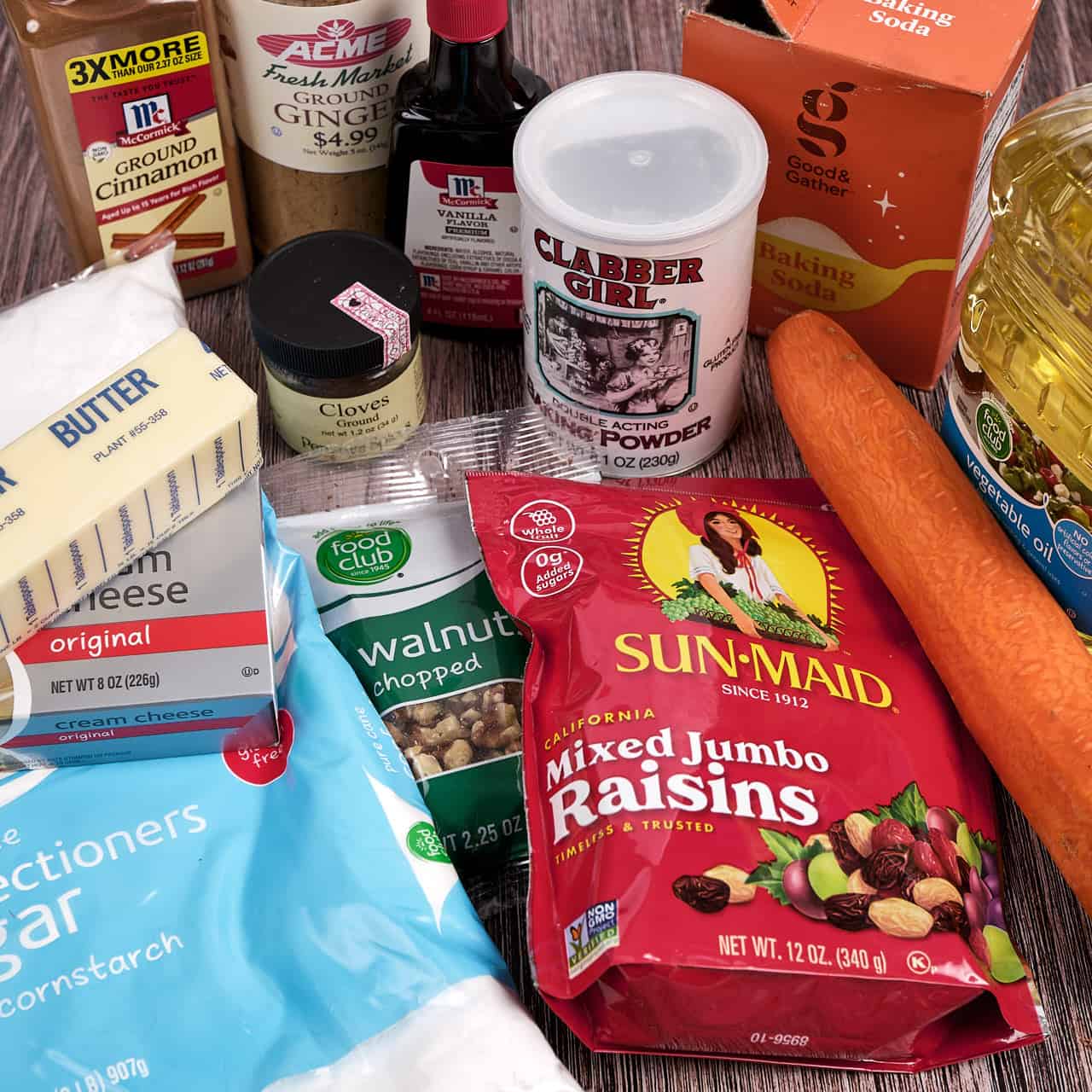 Ingredients for Instant Pot Carrot Cake