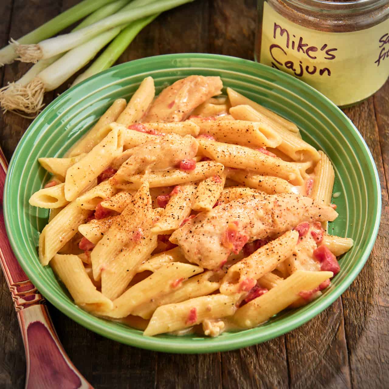 A bowl of Instant Pot Cajun Chicken Pasta