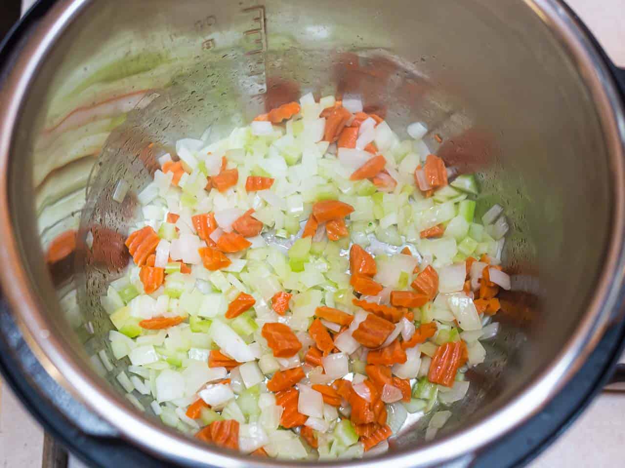 Sautéing the aromatics