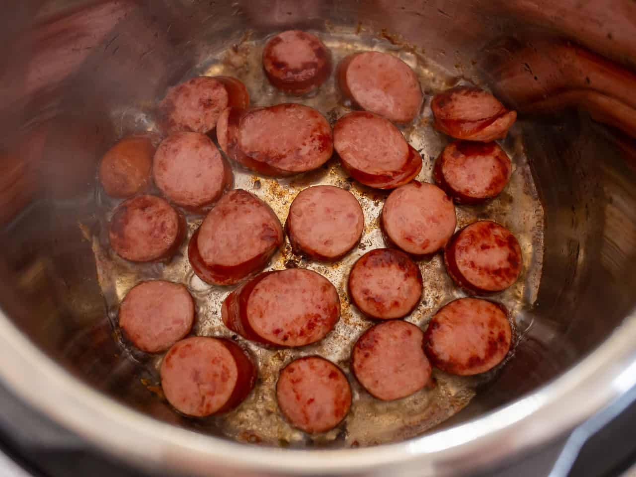 Browning the sausage in an Instant Pot