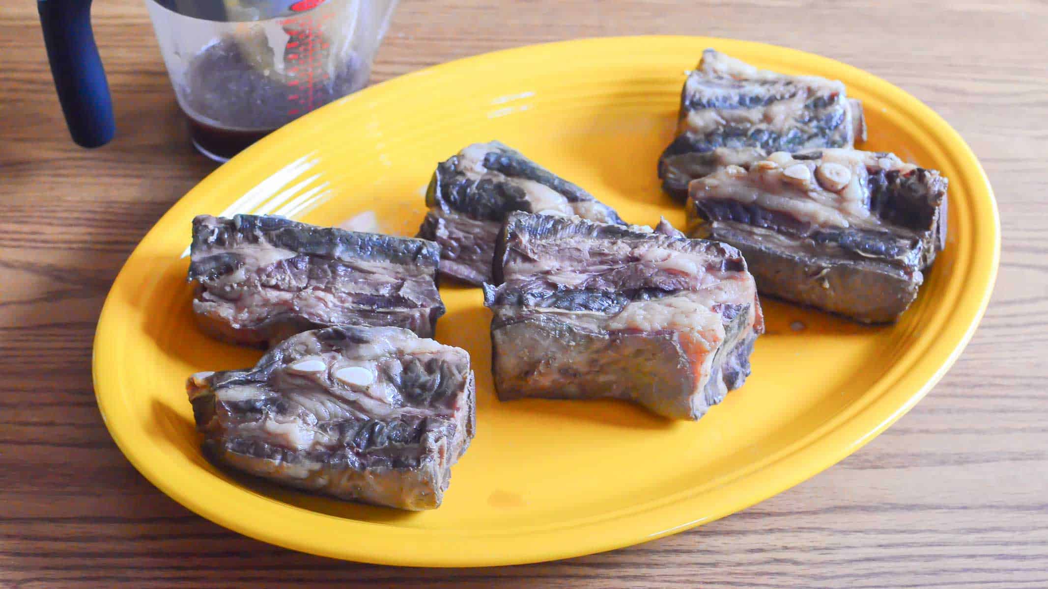 Short ribs after sous vide, before searing