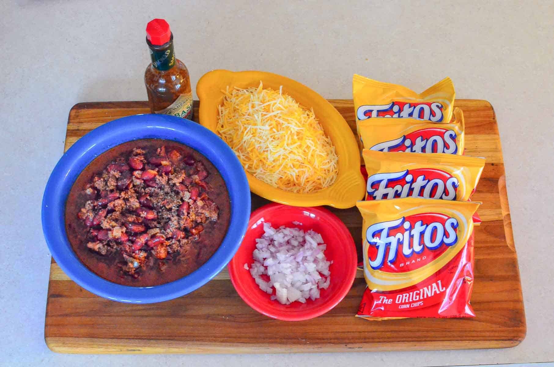 Frito pie ready to serve
