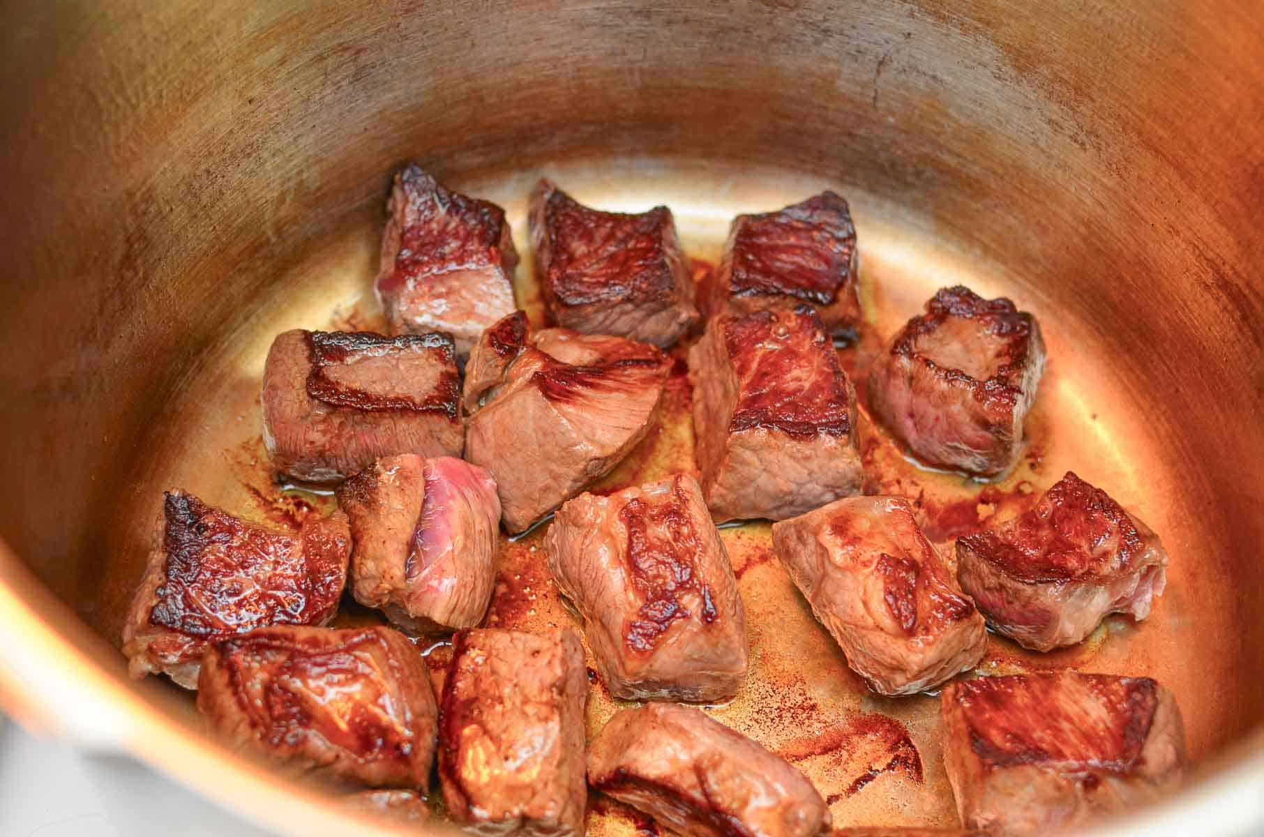 Browning the beef