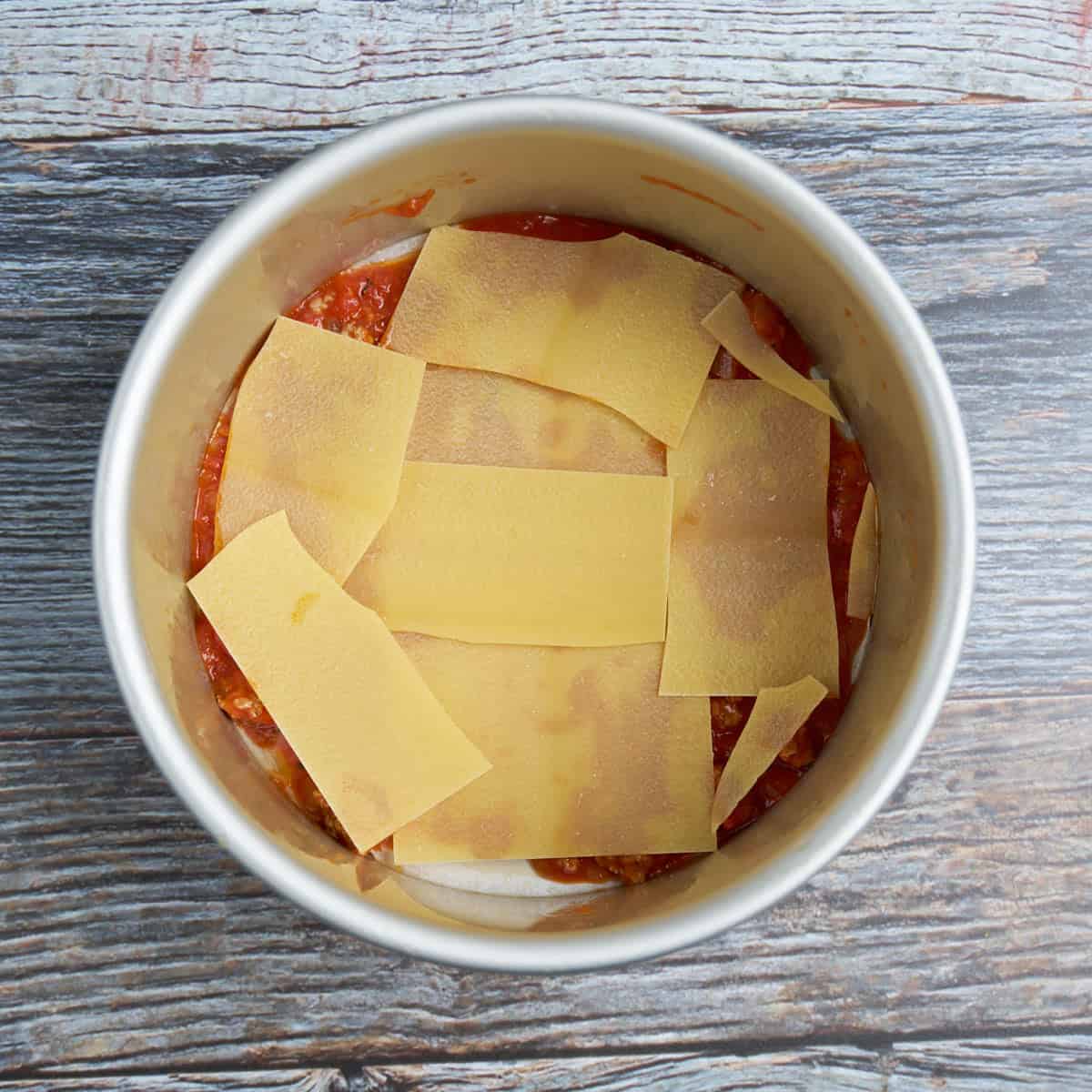 Step 1: add a layer of noodles
