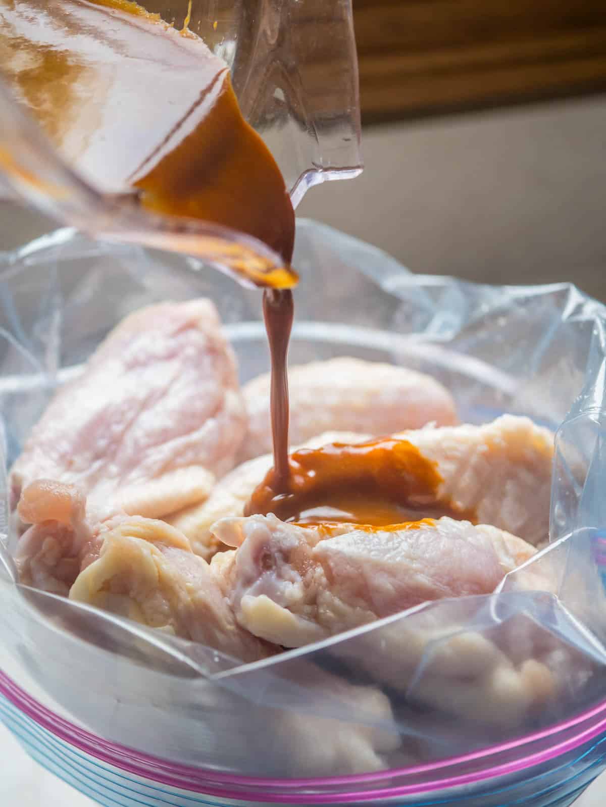 Marinating the wings