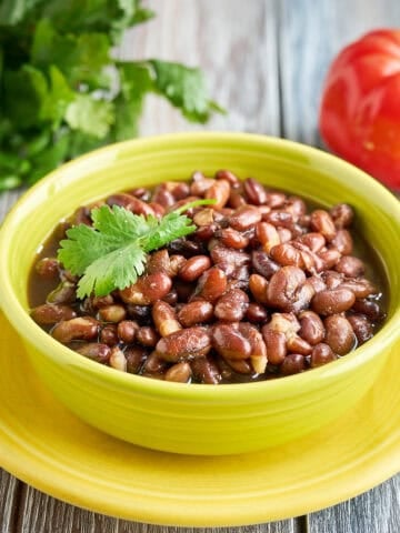 A bowl of Instant Pot Moro Beans