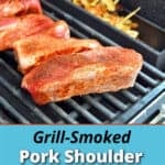 Pork shoulder ribs ready to smoke on the grill