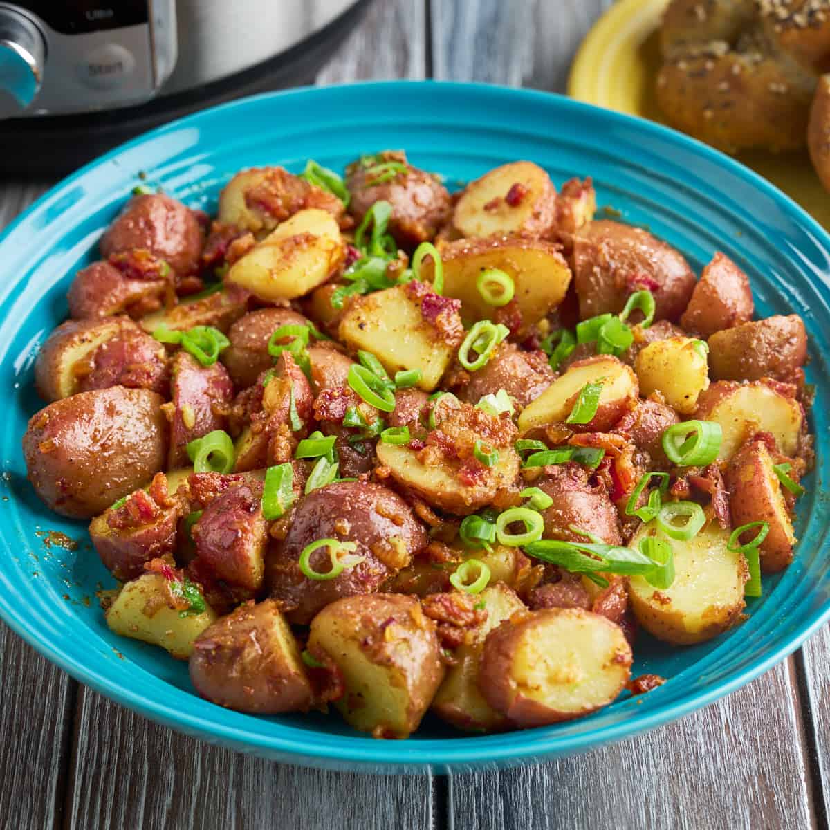 A bowl of Instant Pot German Potato Salad