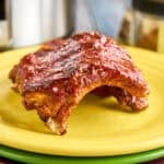A plate of Instant Pot Cajun Baby Back Ribs