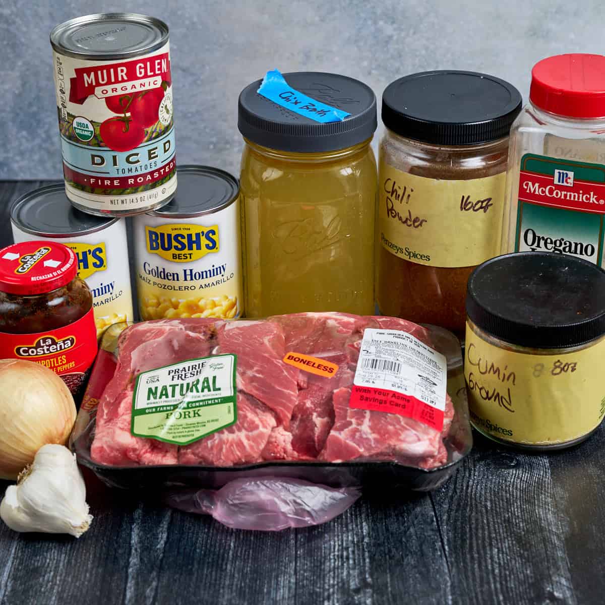 Ingredients for Instant Pot Pozole