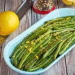 A plate of sautéed green beans