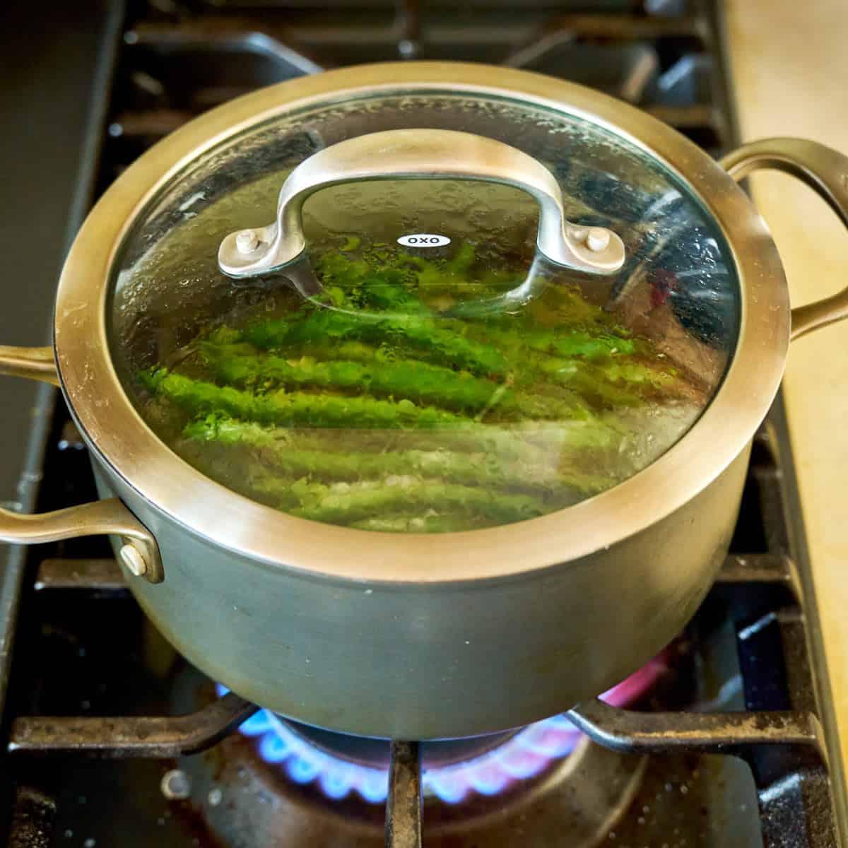 Steam-sautéing the beans