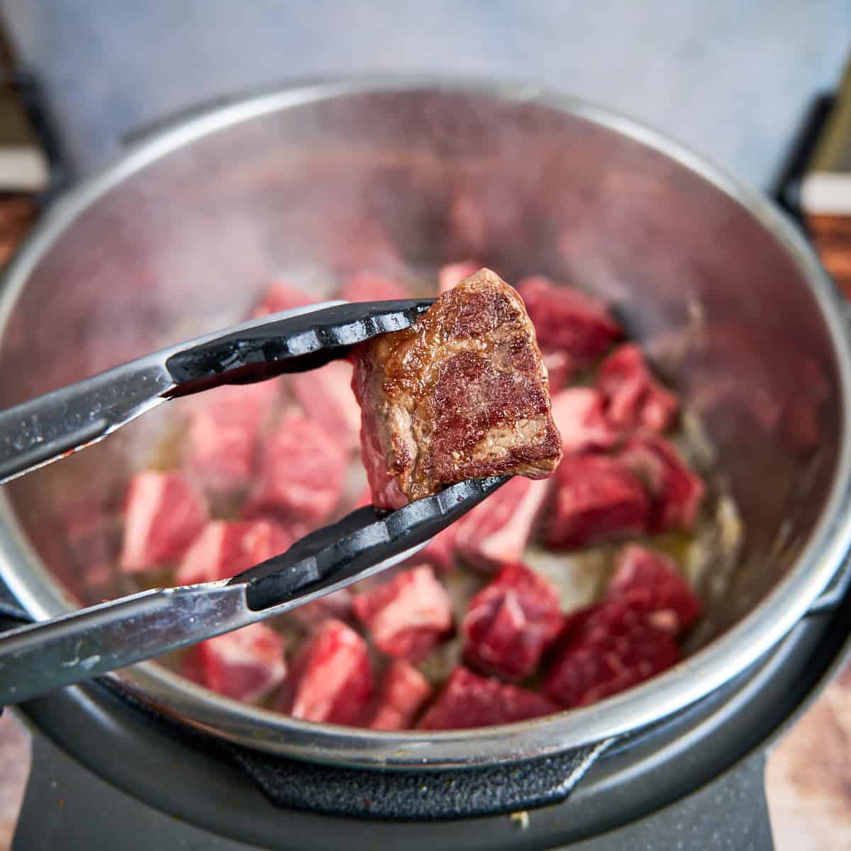 A browned piece of beef