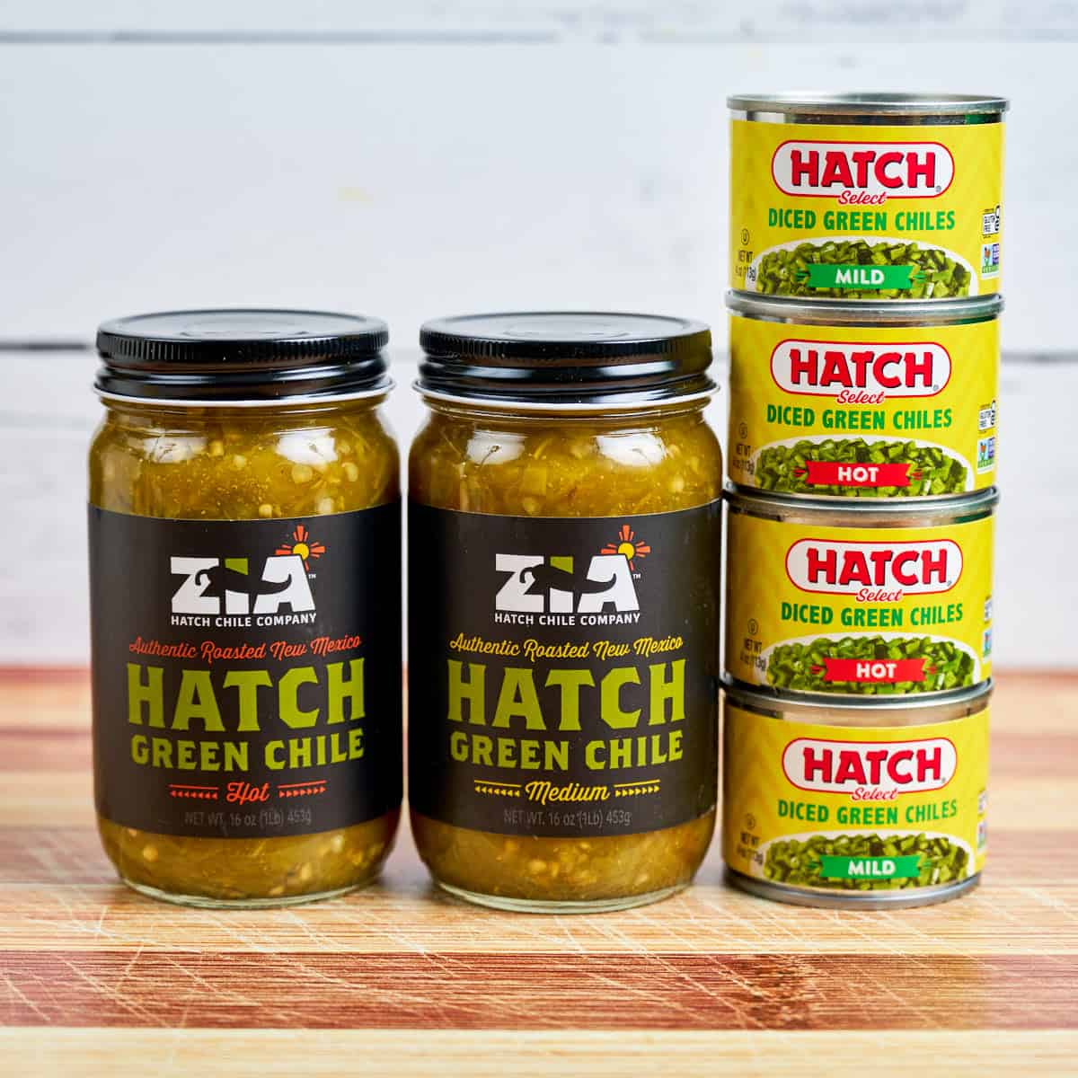 Hatch Green chiles, jarred and canned