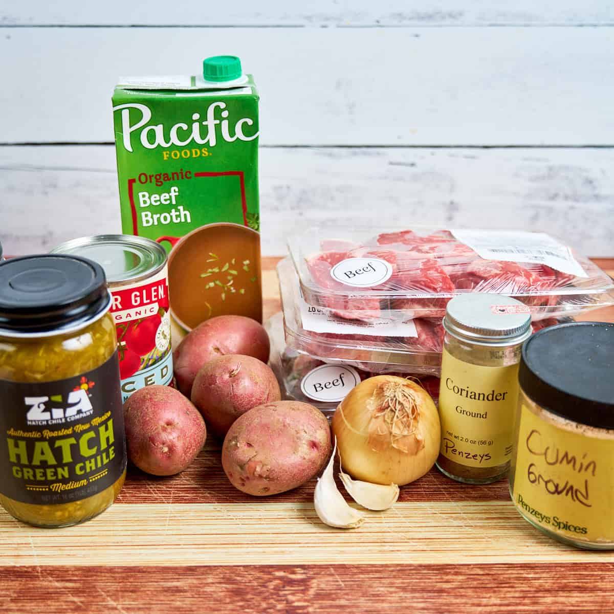 Ingredients for Green Chile Stew