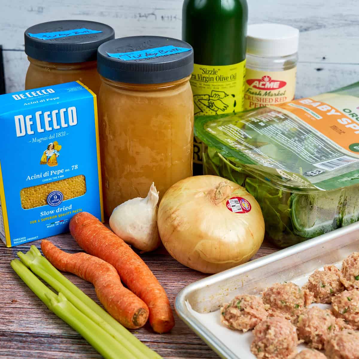 Ingredients for Instant Pot Italian Wedding Soup