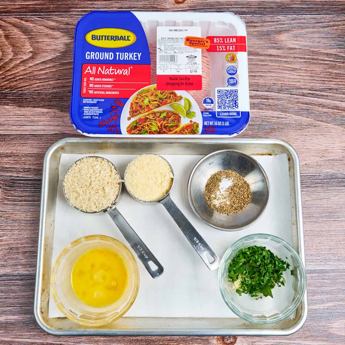 Ingredients for meatballs for Instant Pot Wedding Soup