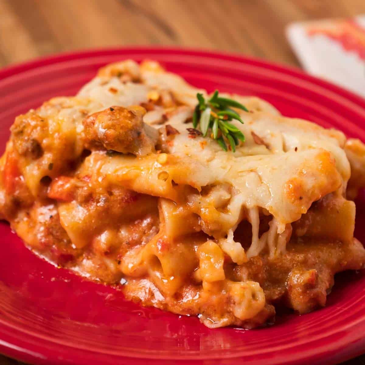 A plate of Instant Pot Baked Ziti