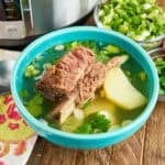 A bowl of Instant Pot Columbian Beef Rib Soup