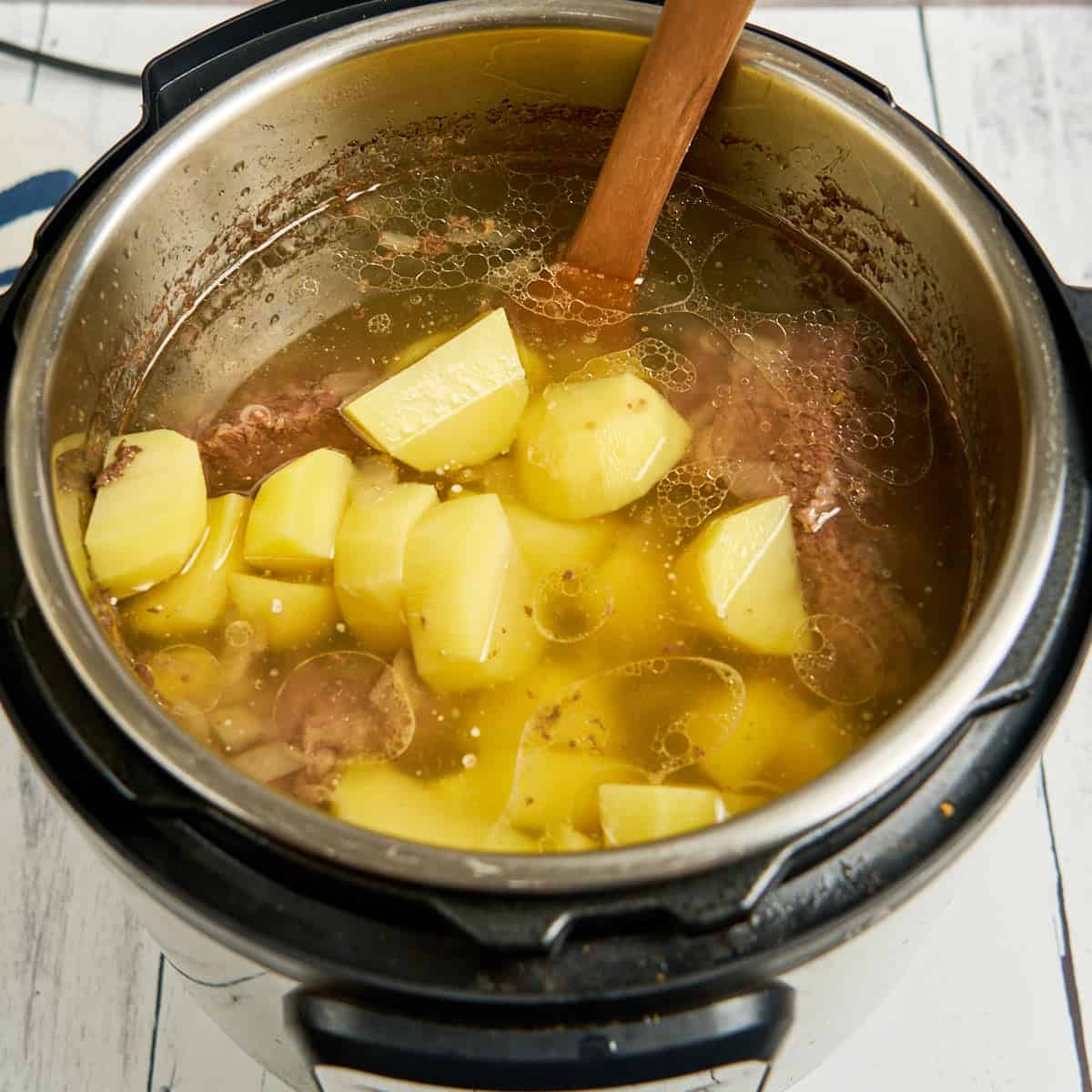 Add the potatoes to the pot