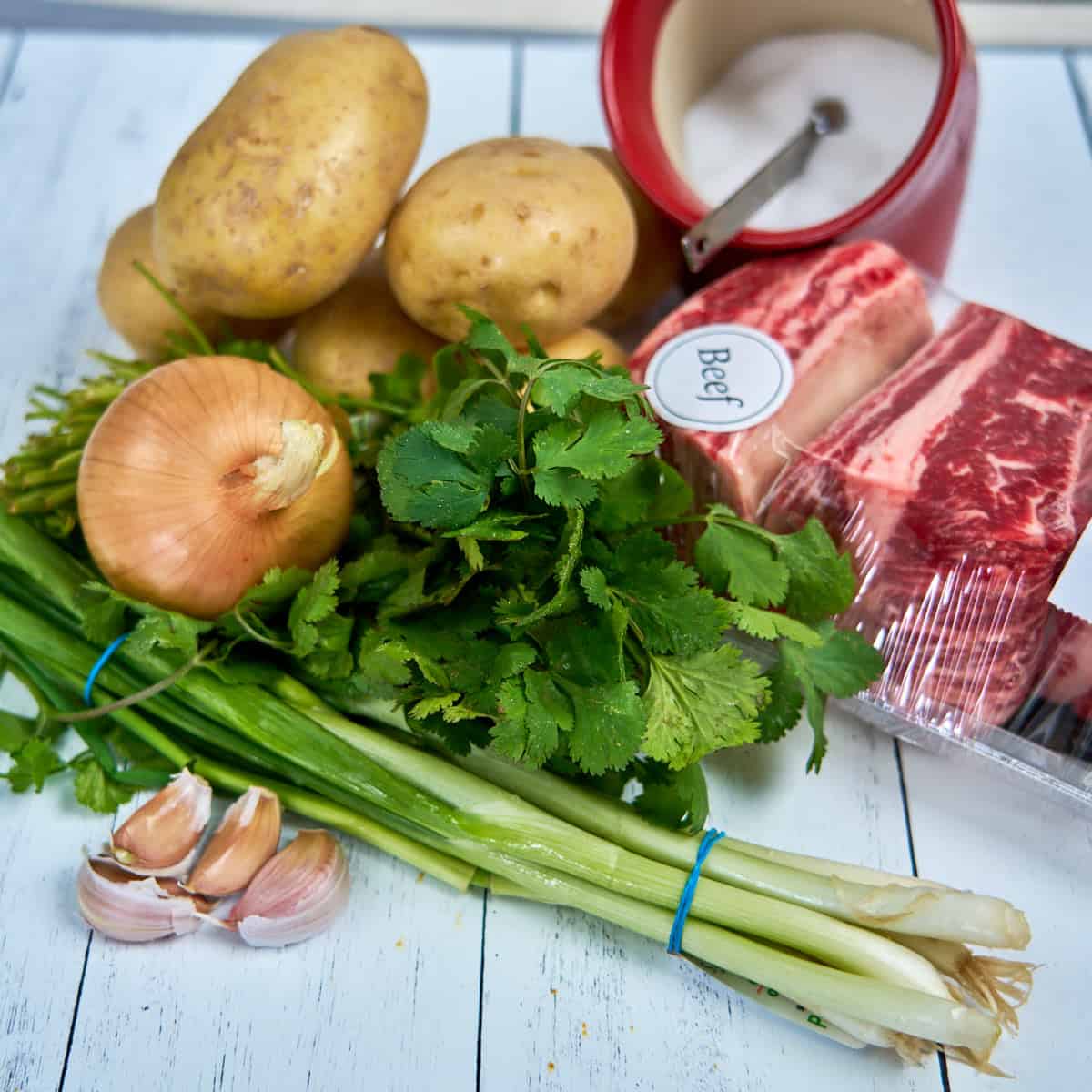 Ingredients for Colombian Beef Rib Soup